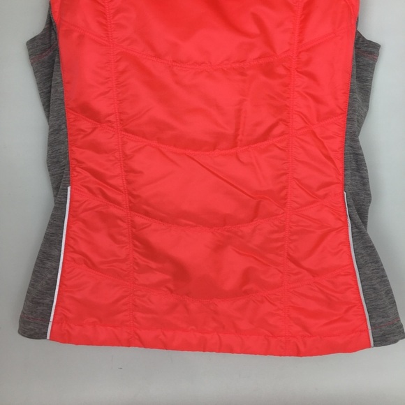 Title Nine Women’s Quilted Vest Hooded Neon Pink Gray Size Small Athletic - Picture 12 of 14